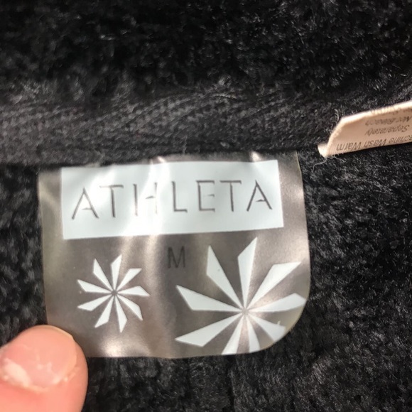 Athleta Womens Jacket Coat Black Fleece Zip M - Picture 3 of 4